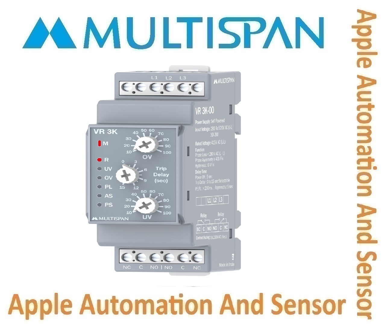 Spp-22-1 Single Phase Preventor Multispan Voltage And Current Protection Relay - Din Rail, Double Display, Universal Input Pid Controller, Dual Relay Output