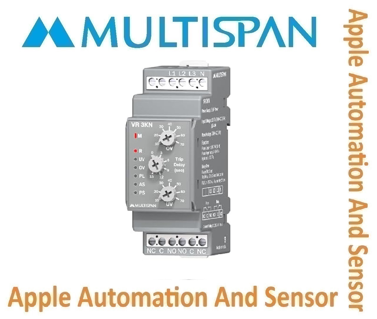 Vr-3k Multispan Voltage And Current Protection Relay - Din Rail, Double Display, Pid Controller, Universal Input, Dual Relay System