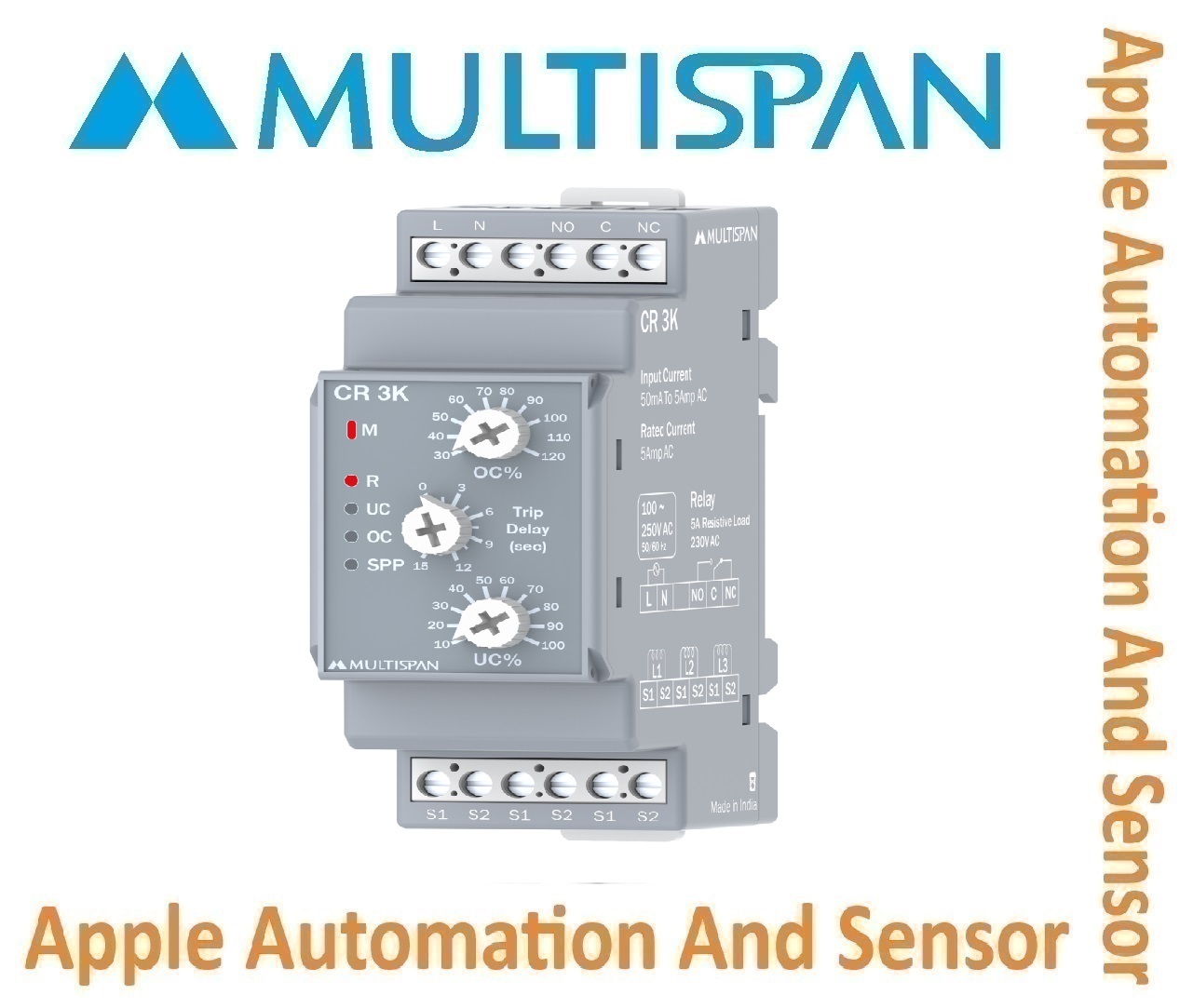 Vr-3k Multispan Voltage And Current Protection Relay - Din Rail, Double Display, Pid Controller, Universal Input, Dual Relay System