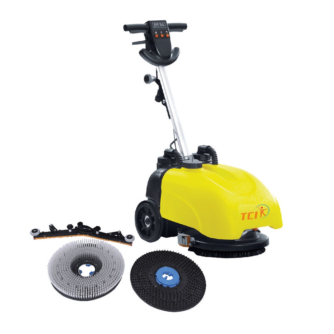 Walk Behind Scrubber Dryer - 1060x650x1025 Mm, Yellow | 220-240v Electric, 28l Clean Water Tank, 1820 M2/h Cleaning Rate, 68 Db Noise Level, 75kg Weight, Efficient Dry & Wet Cleaning