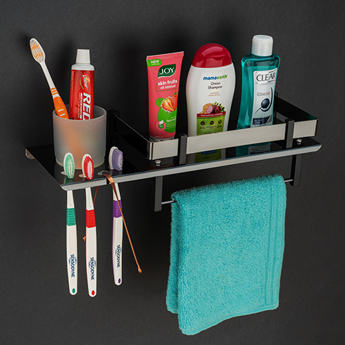 3 In 1 Soap Dish With Tooth Brush Holder - Color: Silver