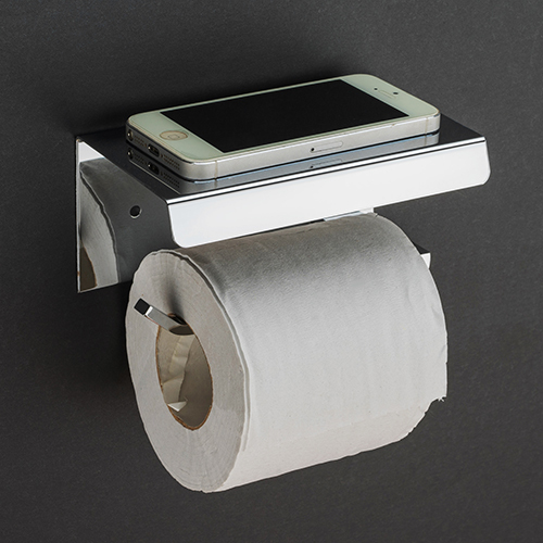 Toilet Paper Holder - Stainless Steel, Glossy Silver Finish - Wall Mounted, Rectangular Design for Easy Installation and Space-Saving Solutions