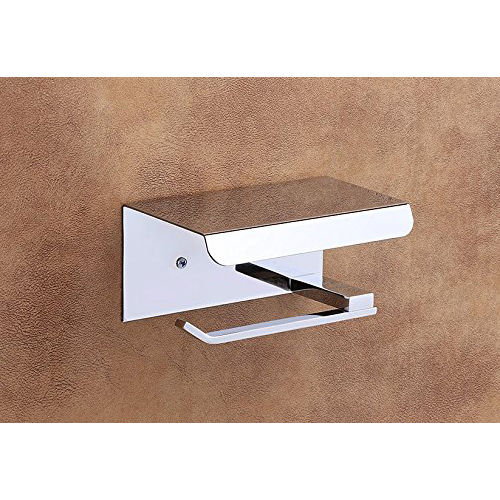 Toilet Paper Holder - Stainless Steel, Rectangular Design in Glossy Silver Finish | Wall-Mounted, Elegant & Durable Solution for Standard Rolls