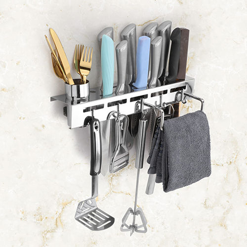 Kitchen Cutlery Holder - Color: Silver