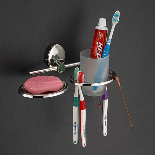 Rella Series Soap Dish With Tooth Brush Holder