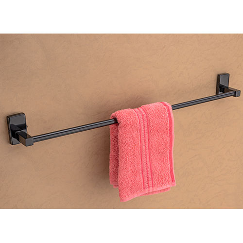 Steel Black Towel Stand - Finish: Satin