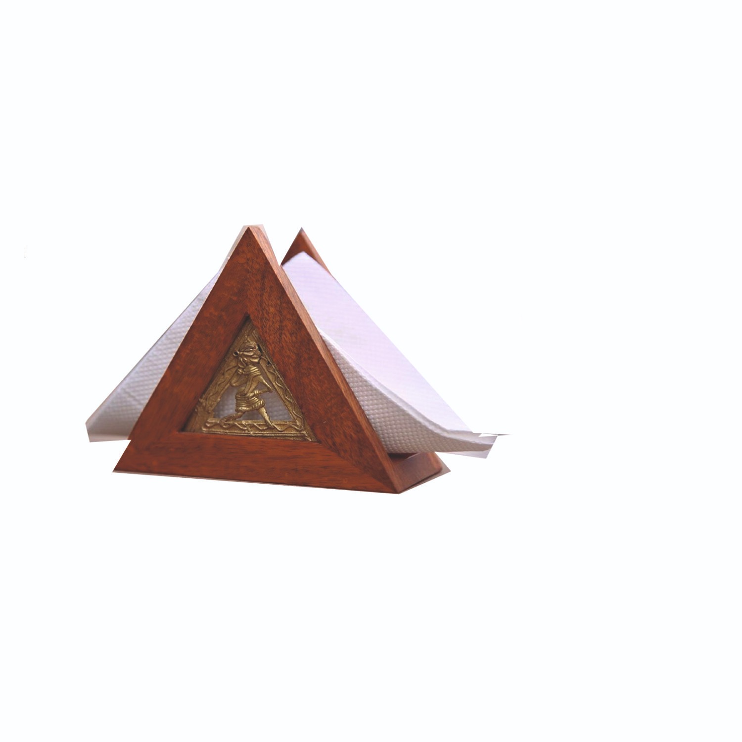 Napkin Holder - Wood, 5x5 Inches | Glossy Finish, Folk Art Style, Polished Technics, Angel Theme, Decorative for Ceremonies and Collectibles