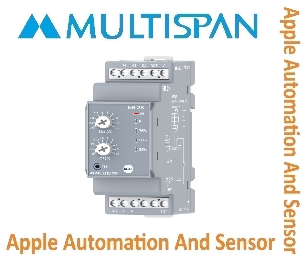 Elr-19n Multispan Earth Leakage Relay - Double Display, Universal Input, Pid Controller, Dual Relay | 4+4 Digit Display, 1 Year Warranty