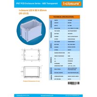 ABS Enclosure 120 x 80 x 85 mm Clear IP67