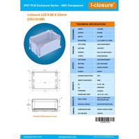 ABS Enclosure 120 x 80 x 55 mm Clear IP67