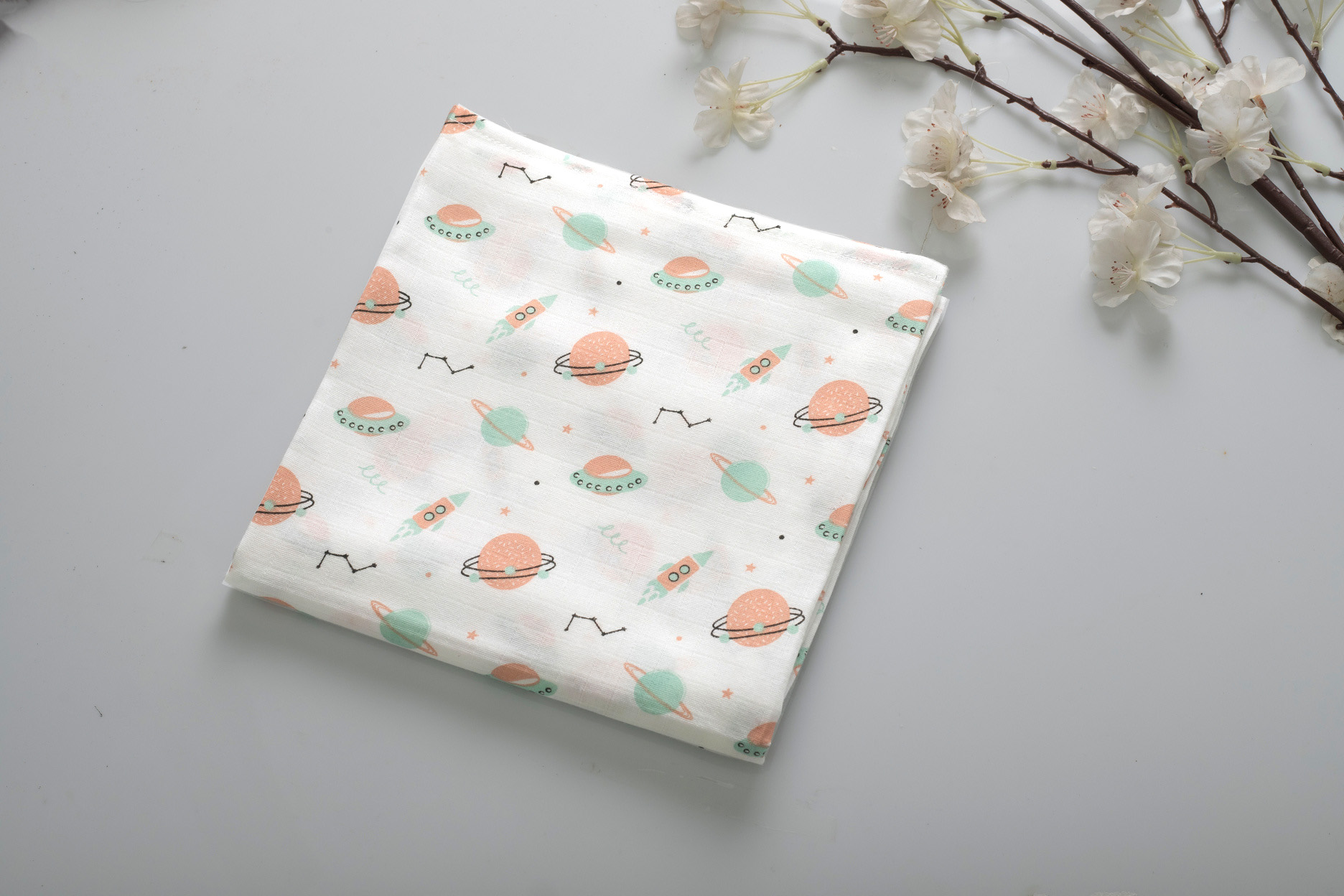 Organic Muslin Baby Swaddle Wrap - Color: Multicolor