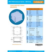 ABS Enclosure 80 x 82 x 55 mm Grey IP67
