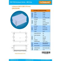 ABS Enclosure 150 x 100 x 70 mm Grey IP67