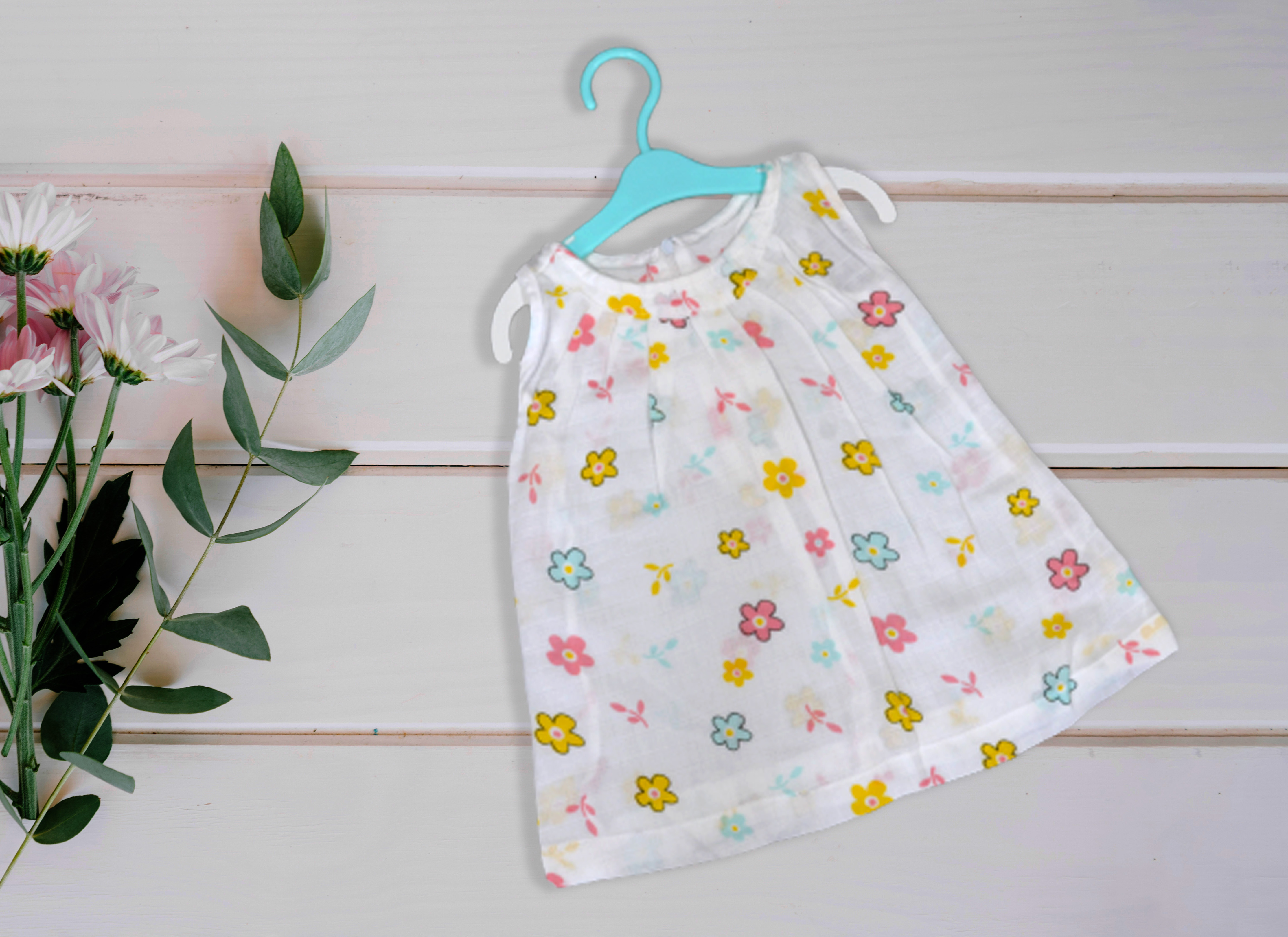 New born cotton frock zip