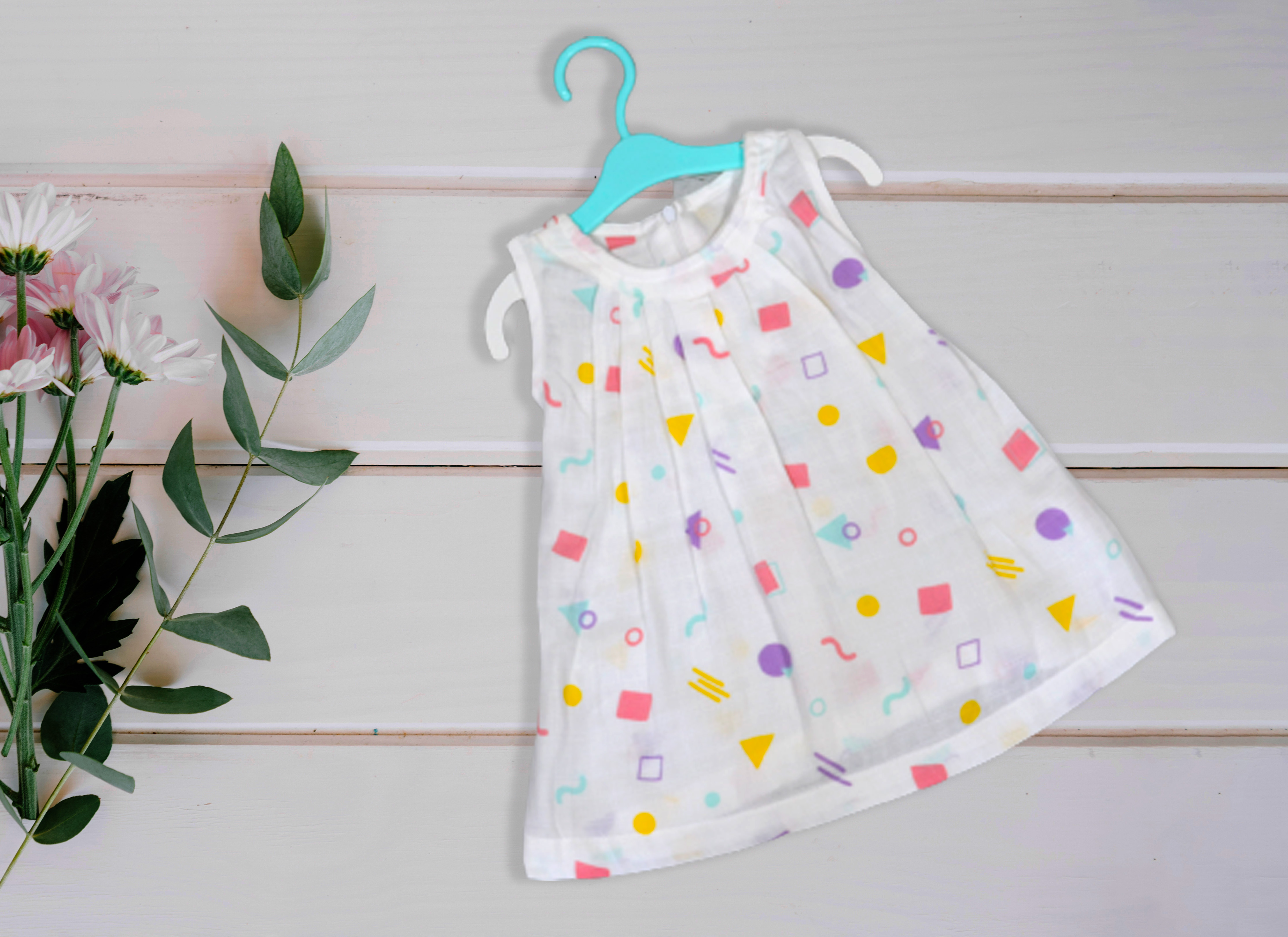 New born cotton frock zip