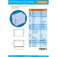 ABS Enclosure 120 x 80 x 85 mm Grey IP67