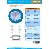 ABS Enclosure 80 x 82 x 55 mm Clear IP67