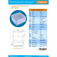 ABS Enclosure 150 X 150 X 70 mm Clear IP67