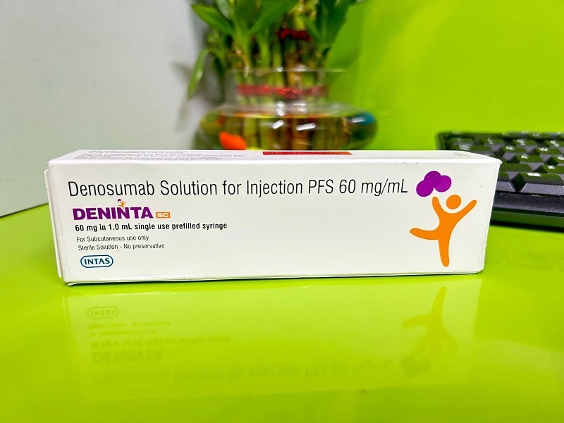 Deninta 60 Mg Injection - Monoclonal Antibody, Strengthens Bones, Reduces Fracture Risk In Osteoporosis Treatment For Postmenopausal Women And Men