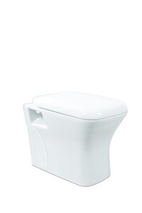 White Floor Mounted Toilet - Material: Ceramic