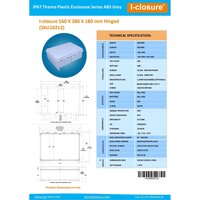 ABS Enclosure 560 X 380 X 180 mm IP67
