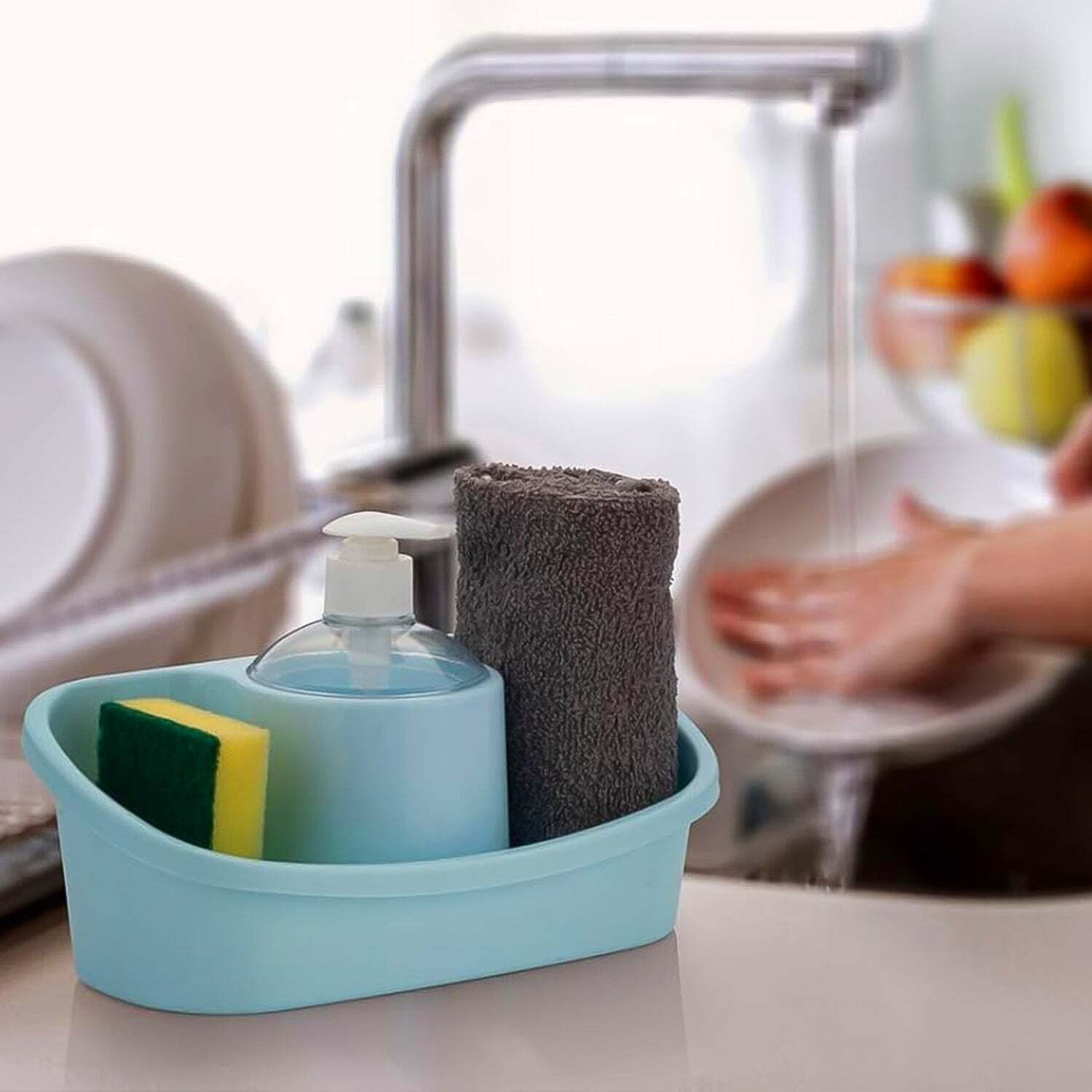 3 In 1 Hand Wash Liquid Soap Dispenser With Sponge Holders