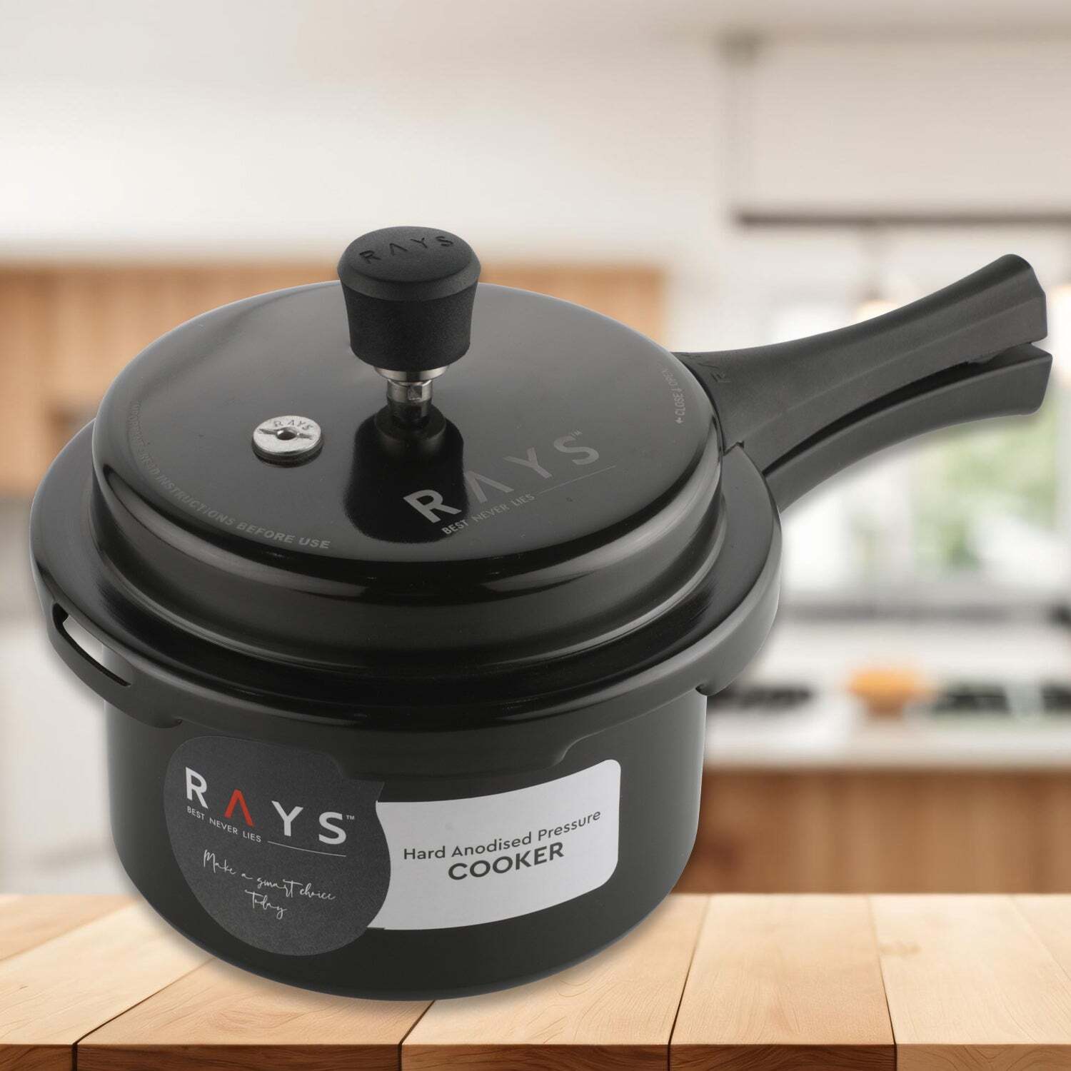 Aluminium Rays Black Beauty Pressure Cookers With Outer Lids