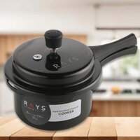Aluminium Rays Black Beauty Pressure Cookers With Outer Lids