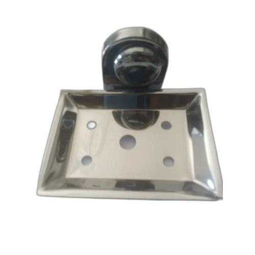 Square Stainless Steel Soap Dish - Color: Silver