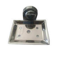 Square Stainless Steel Soap Dish - Color: Silver