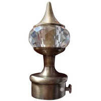 Antique Crystal Curtain Bracket - Stainless Steel, 4.5 Inches , Grey Color With Polished Finish And Vintage Crystal Design