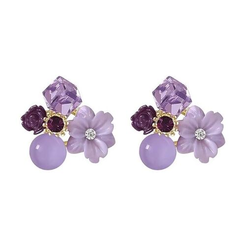 Cherrybox Korean Style Earring For Women - Color: Purple