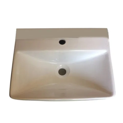 Ceramic Wash Basin - 18x22 Inches, White Color | Wall Mounted, Durable & Easy to Clean with Glossy Finish