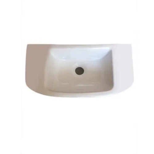 Wall Hung Wash Basin - Ceramic, 15x18 Inches, Glossy White Finish | Durable, Easy to Clean, Space-Saving Design