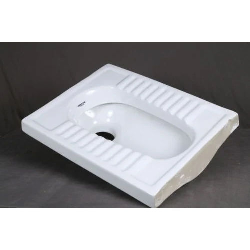 Ceramic Indian Toilet Seat - 23 Inch, Glossy White Finish | Durable, Floor Mounted, Easy Installation