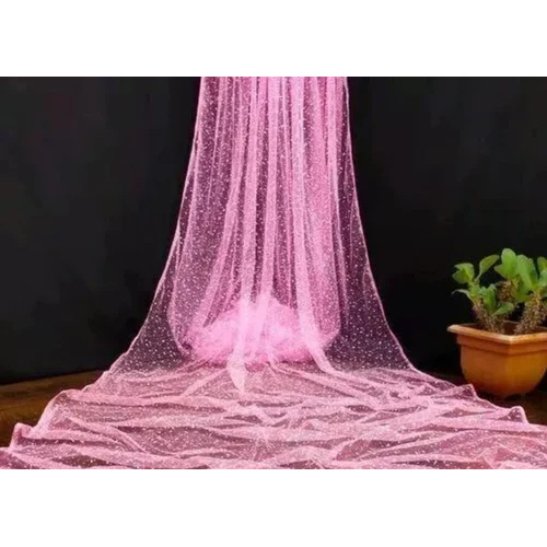 Pink Tissue Net Fabric
