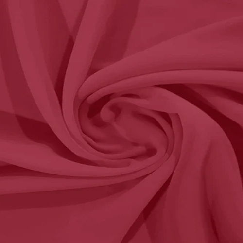 Plain Maroon Georgette Fabric - Feature: Washable