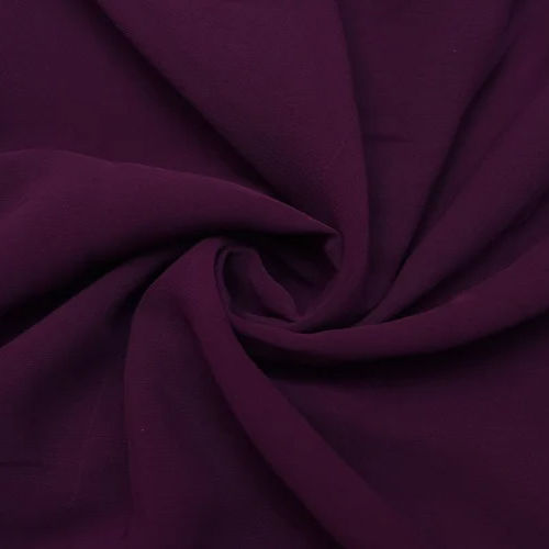 Purple Plain Georgette Fabric - Color: Multicolor