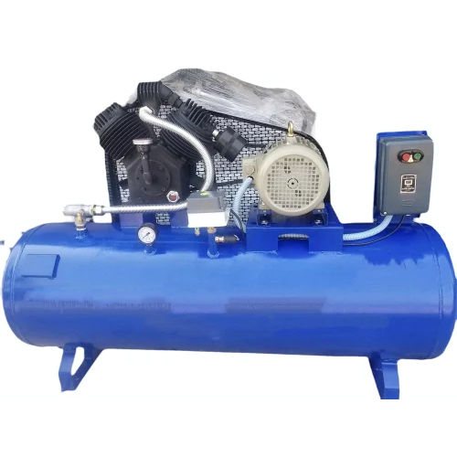 240 Ltr Mini Air Compressor - Mild Steel, 3HP Motor, Electric Power | Industrial Use, Durable Blue Design, One-Year Warranty