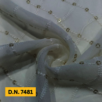 Shop Allover Schiffli Embroidery Fabric D.N. 7481 for Dresses & Sarees