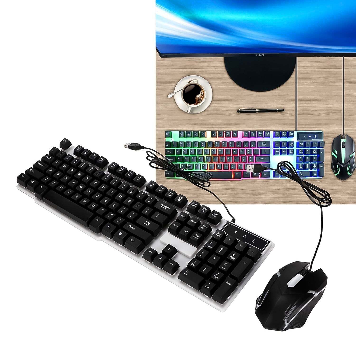 104 Key Colorful Lighting Keyboard Mouse Sets