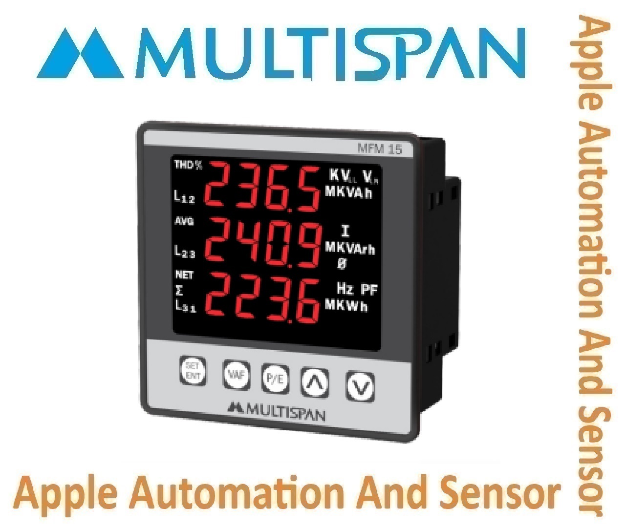 Mfm-5m Din Rail Multispan Multifunction Meters - Double Display, Universal Input, Pid Controller, Double Relay, 4+4 Digit Output