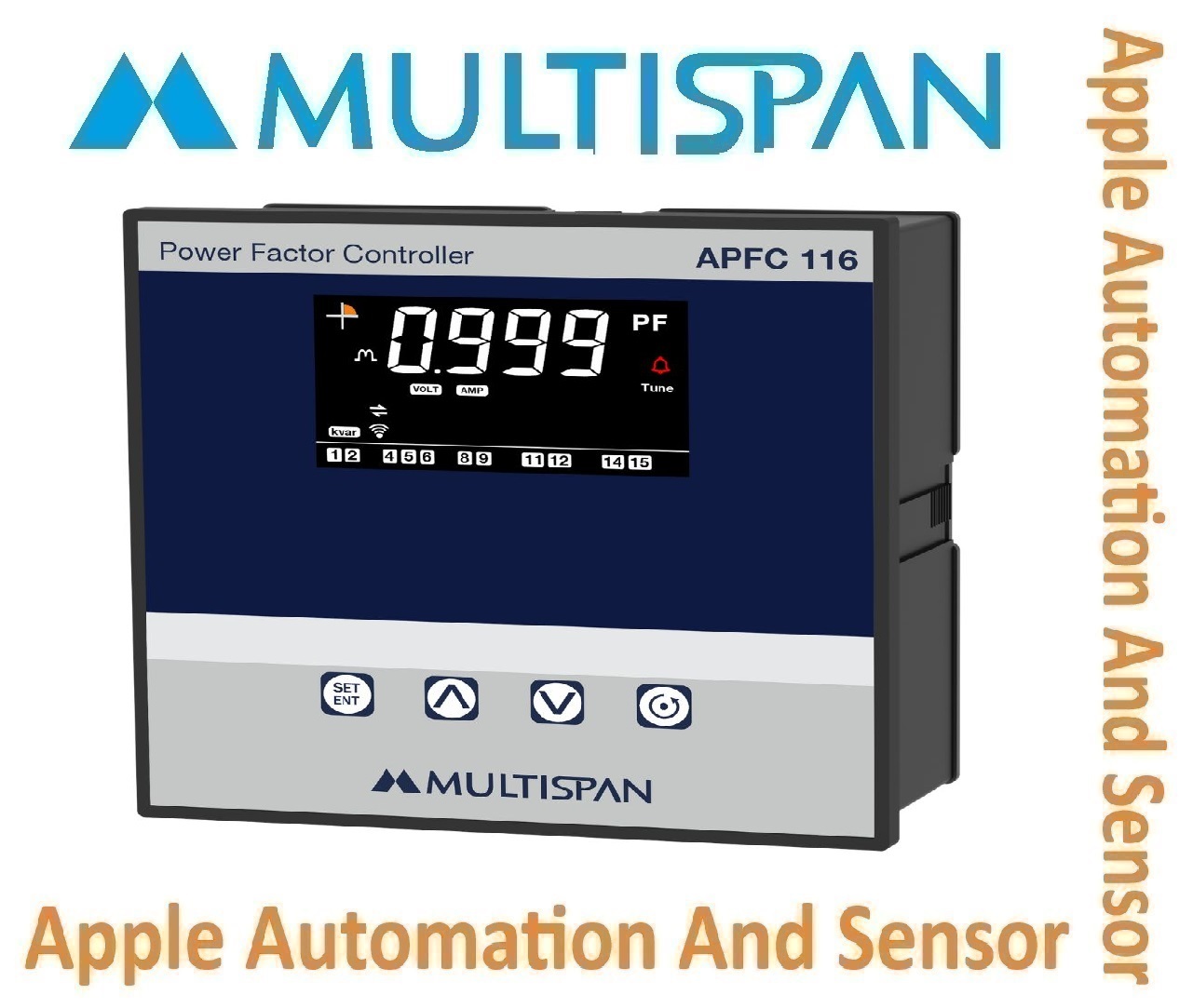 Apfc-108 Multispan Automatic Power Factor Controller Up To 16 Stage - Double Display, Universal Input Pid Control, 4+4 Digit Relay Outputs, 1 Year Warranty
