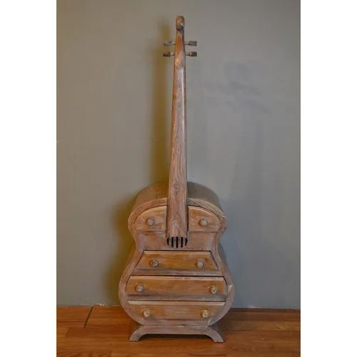 Wooden Guitar Shape Cabinet