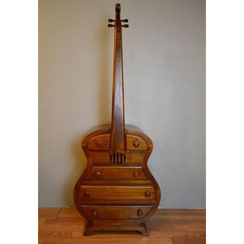 Teakwood Guitar Shape Cabinet