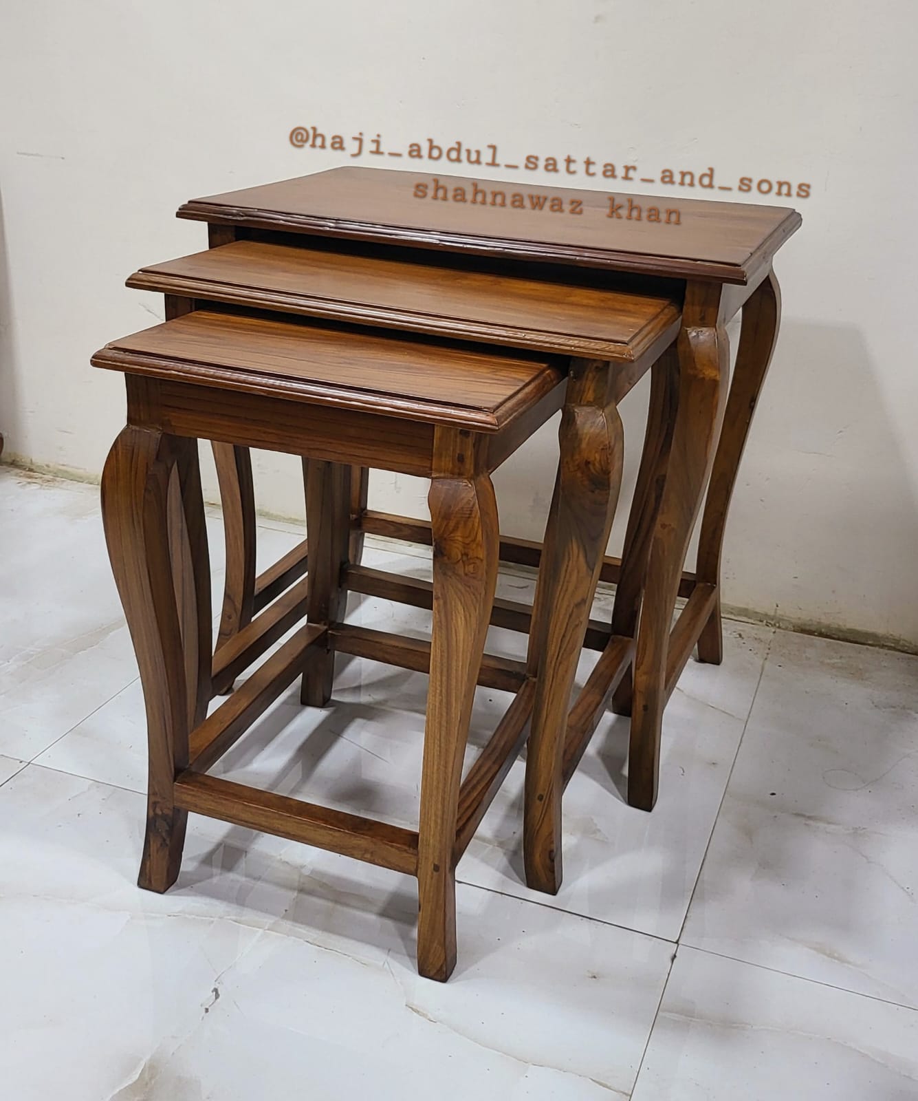 Teakwood Nesting Table - General Use: Indoor Furniture