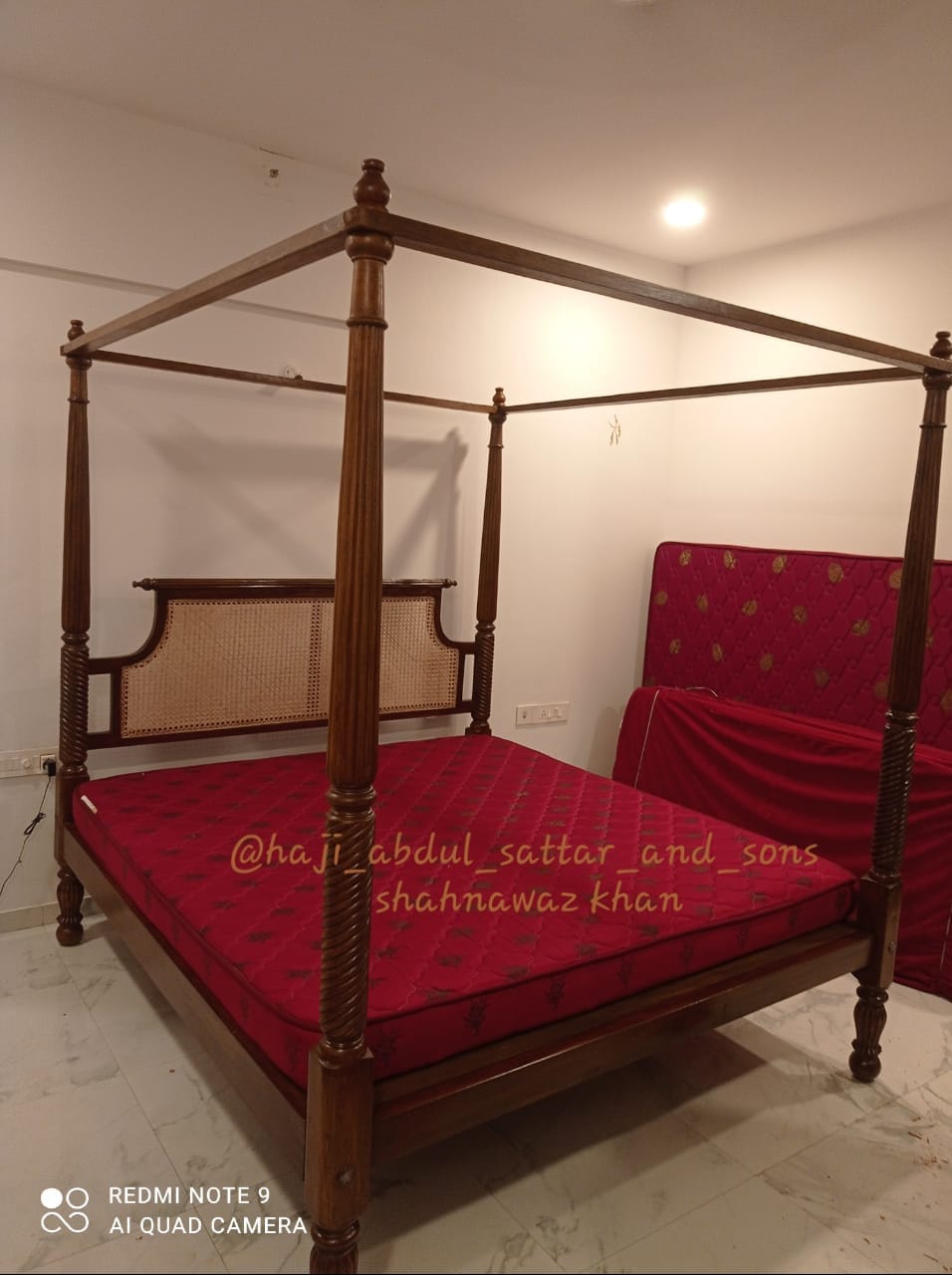 Antique Four Poster Teakwood Bed