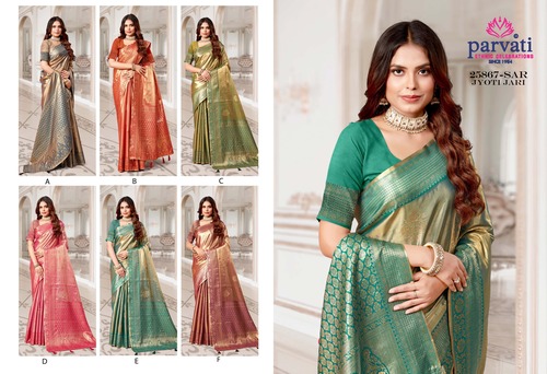 Parvati Multicolor Rapier Silk Saree -25867