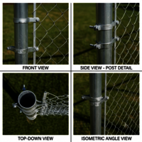 Metal Chain Link Fence - Hot-dipped Galvanized Mild Steel, 8 Ft Height, 50 X 50 Mm Mesh Size, Powder-coated Silver Frame, Durable And Secure Barrier