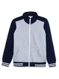 Otherside Boys Full Zipper Cardigan - Cotton Blend Fabric, Suitable For Ages 4 To 12 Years, Versatile Layering Piece For Casual Wear